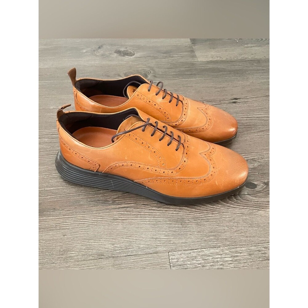 Wolf & Shepherd Crossover Tan Leather Wingtip Lace-Up sneakers oxfords 9